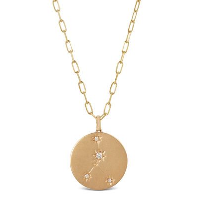 Ikuma Canadian Diamond Cancer Zodiac Necklace 14K