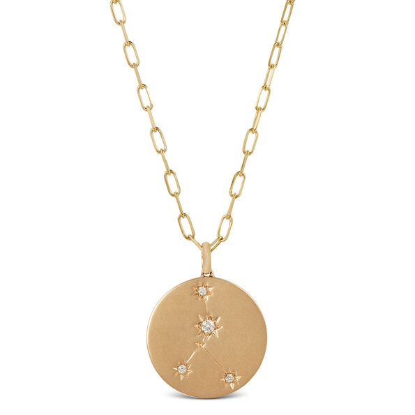Ikuma Canadian Diamond Cancer Zodiac Necklace, 14K Yellow Gold