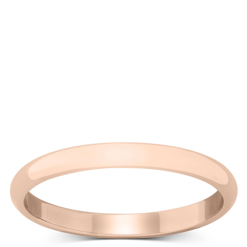 Rose Gold Polished Rounded 2mm Band 14K image number 0
