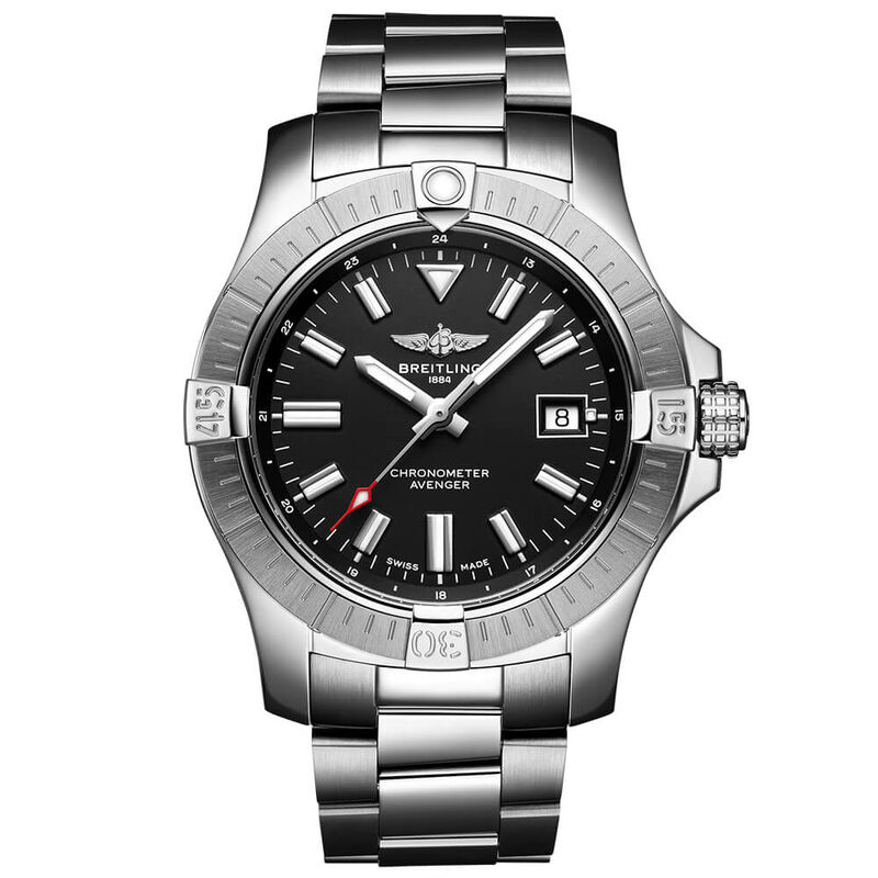 Breitling Avenger Automatic 43 Black Steel Watch, 43mm