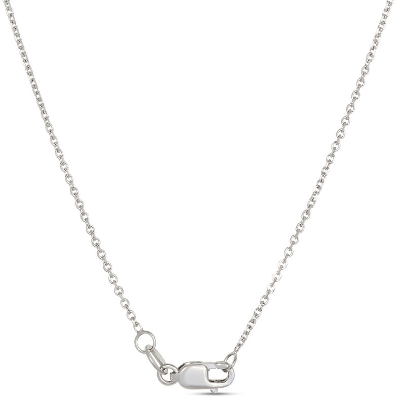 Round Tanzanite and Diamond Halo Pendant Necklace in 14K White Gold image number 2