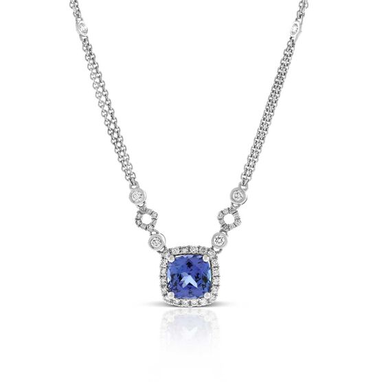 Double Chain Tanzanite & Diamond Necklace 14K