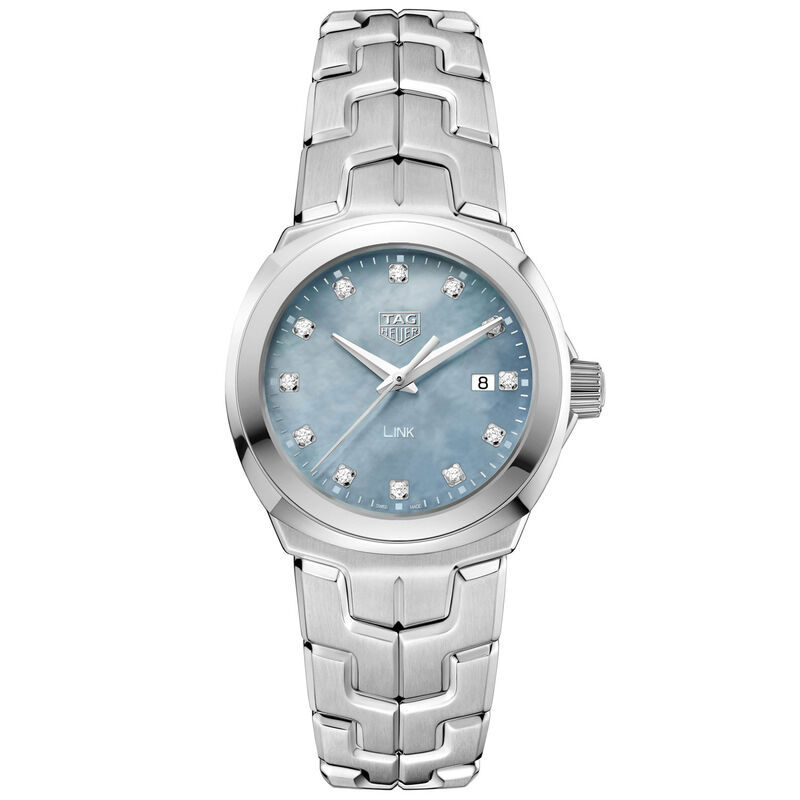 TAG Heuer Link Quartz Ladies Grey Blue Steel Watch image number 0