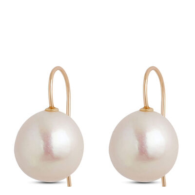 Baroque Cultured Pearl Drop Earrings, 14K Yellow Gold