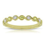 Yellow Sapphire & Diamond Ring 14K