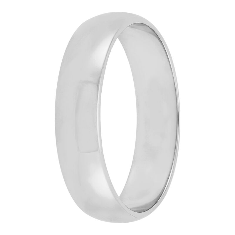 White Gold Polished Rounded 5mm Band 18K image number 1