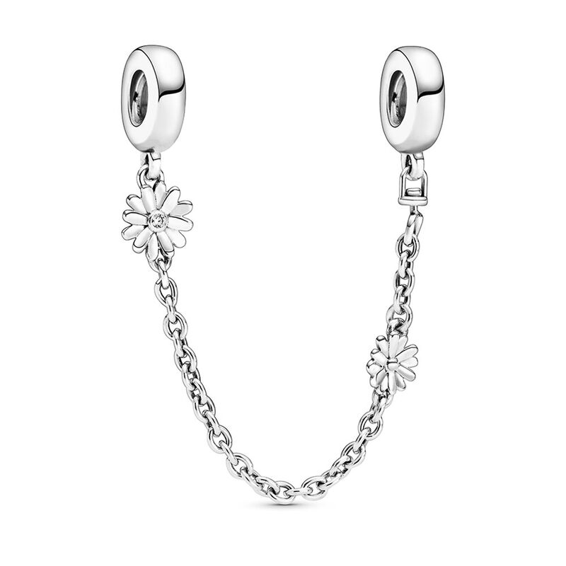Pandora Daisy Flower CZ Safety Chain Charm image number 1