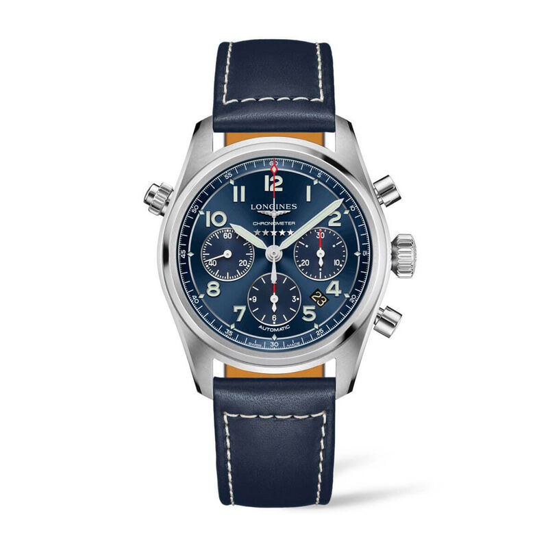 Longines Spirit Automatic Blue Leather Chronometer Watch, 42mm image number 0