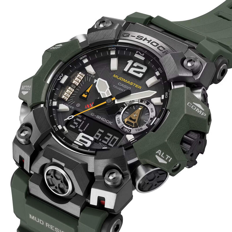 G-Shock Master of G-Land Mudmaster Watch Black Dial Green Resin Strap, 58.7mm image number 3