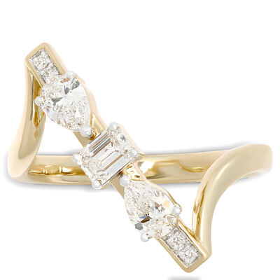 Multi-Shape Diamond Ring, ⅔ Total Carat Weight, 14K Yellow Gold