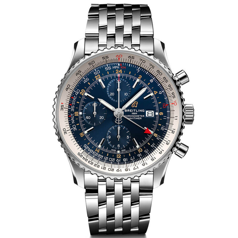 Breitling Navitimer Chronograph GMT 46 Blue Steel Watch, 46mm image number 1