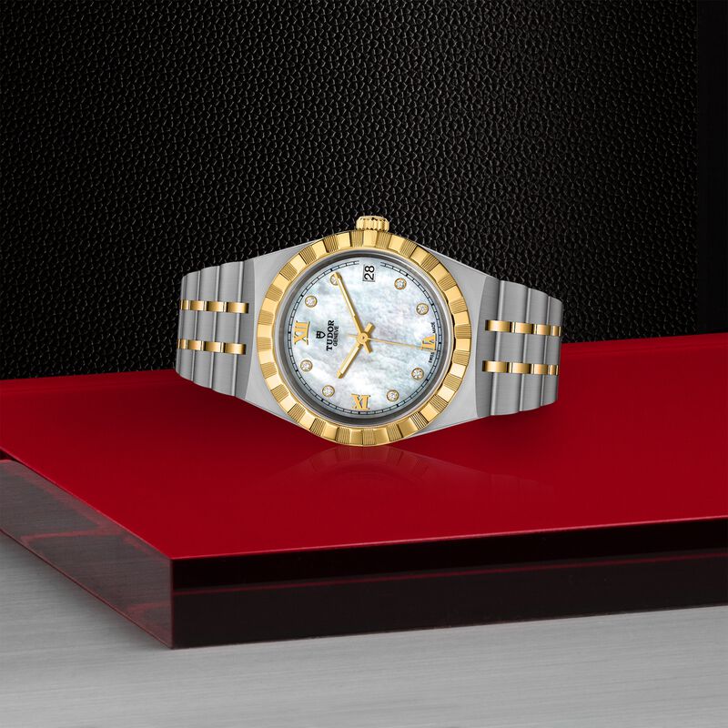 TUDOR Royal Watch Steel Case Gem Set White Dial Steel And Gold Bracelet, 34mm image number 3