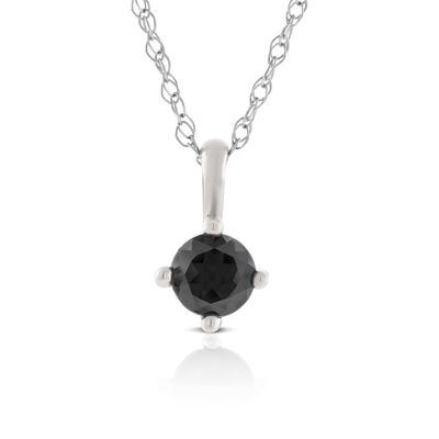 Round Sapphire Pendant 14K