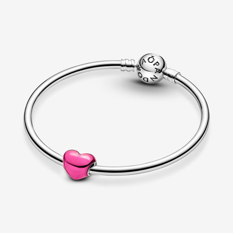 Pandora Metallic Pink Heart Charm image number 2