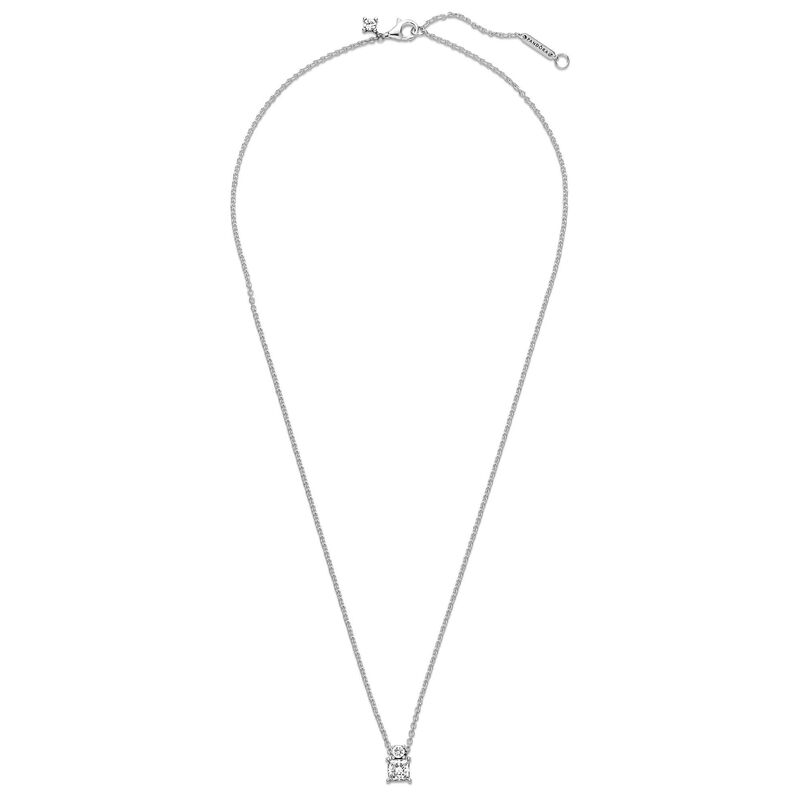 Pandora Sparkling Collier Round & Square CZ Pendant Necklace image number 3