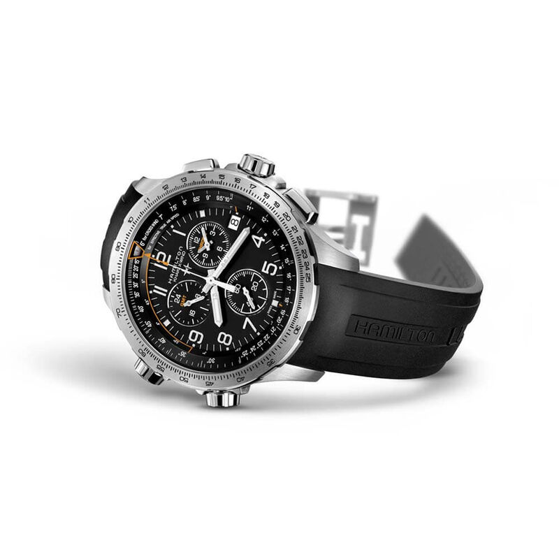 Hamilton Khaki Aviation X-Wind GMT Chrono Quartz Watch Black Dial, 46mm image number 1