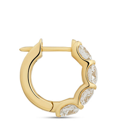 Classic Round Diamond Hoops, 2 &frac12; Carat Total Weight, 18K Yellow Gold