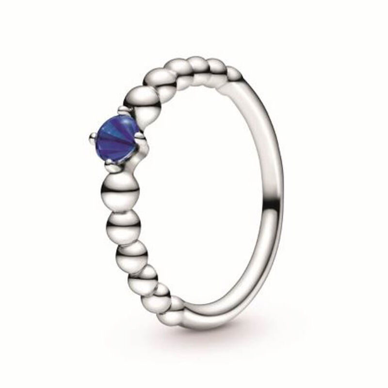 Pandora Purely Pandora Sea Blue Topaz Beaded Ring image number 0
