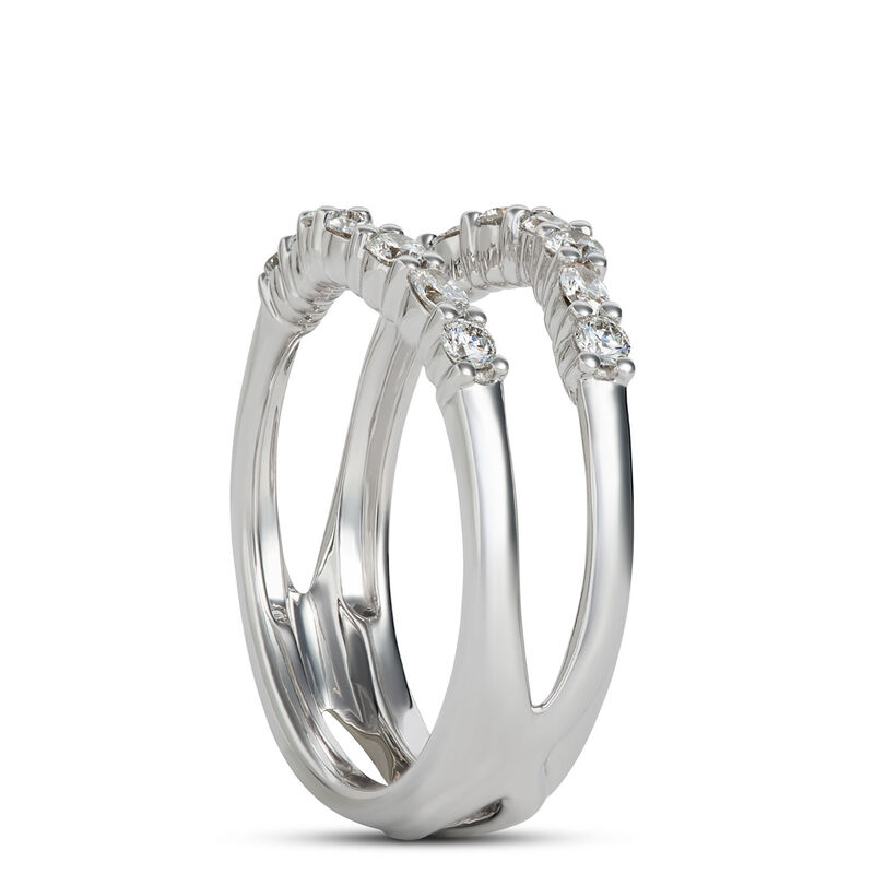 Oval and Round Diamond Ring Enhancer in 14K White Gold image number 1