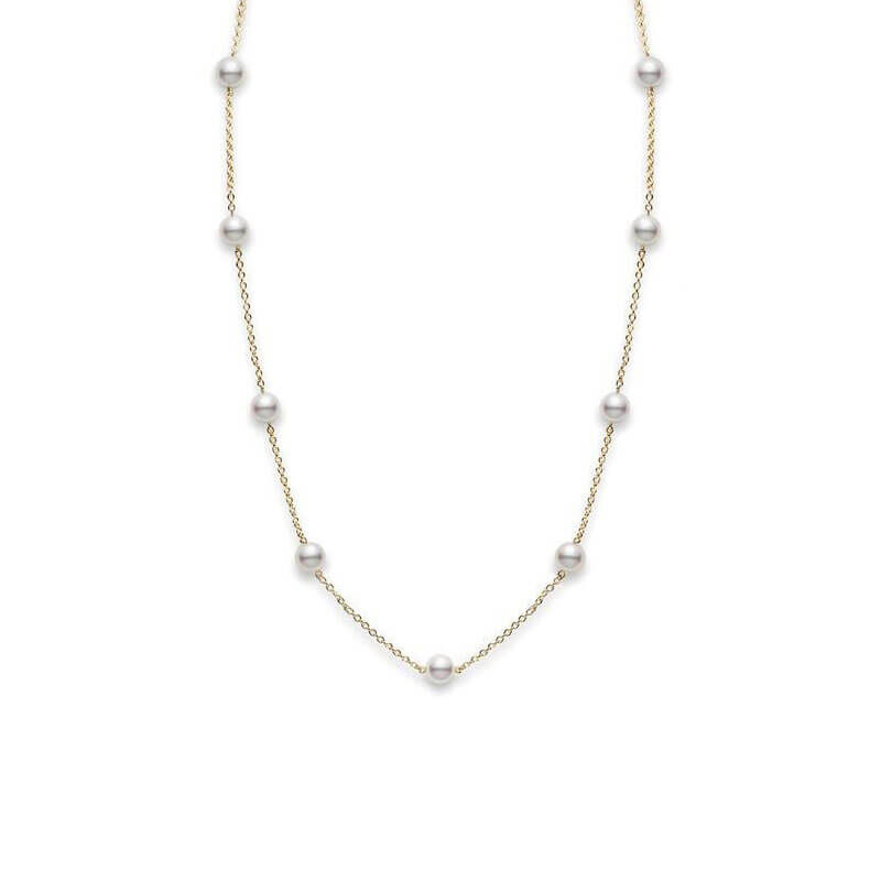Mikimoto A+ Akoya Cultured Pearl Station Necklace 18K image number 0