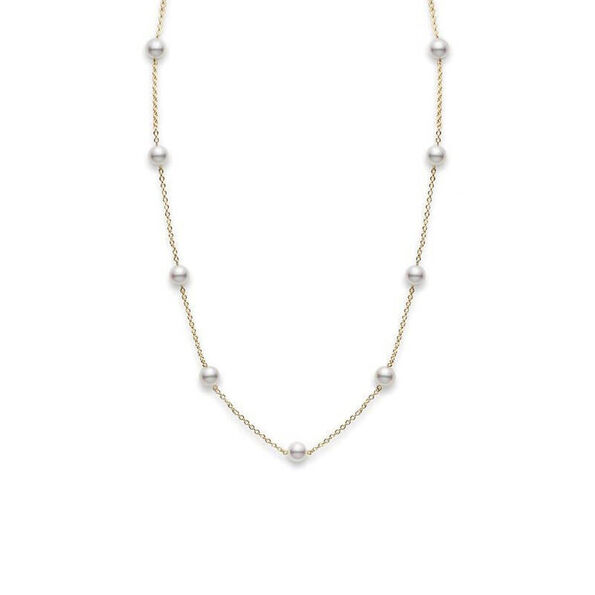 Mikimoto A+ Akoya Cultured Pearl Station Necklace 18K