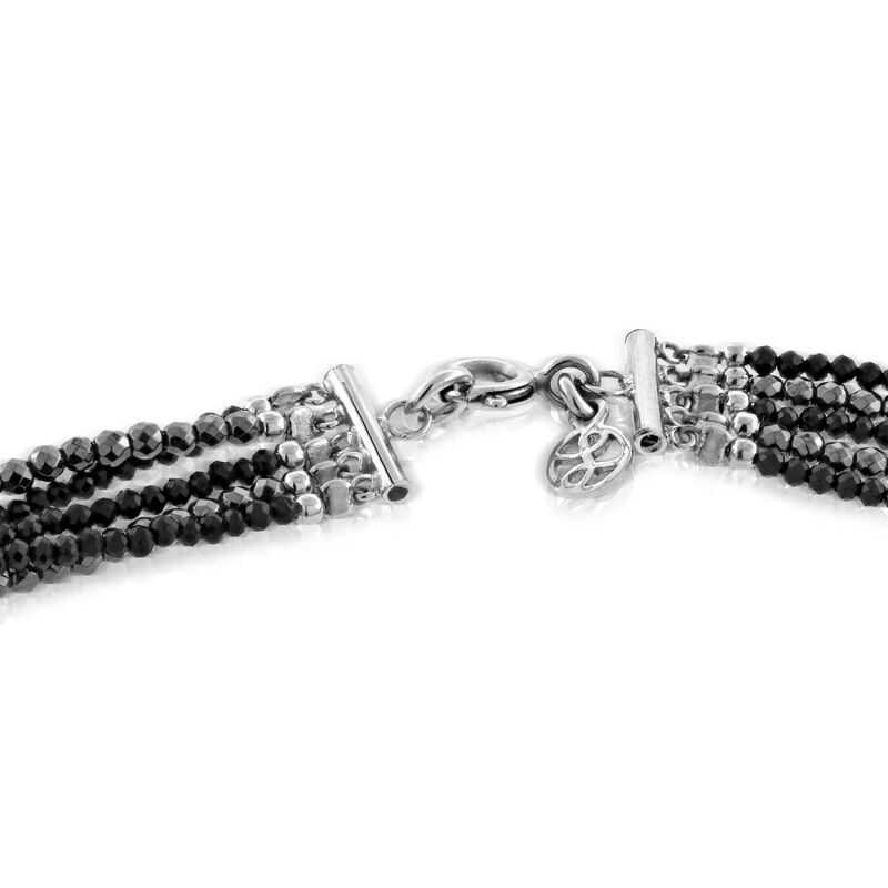 Lisa Bridge Multi-Row Hematite & Spinel Bead Necklace image number 3