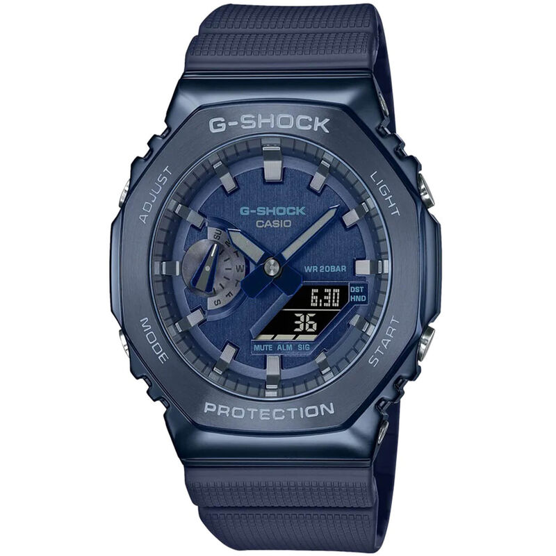 G-Shock Analog Digital Watch Blue Octagon Bezel, 49.3mm