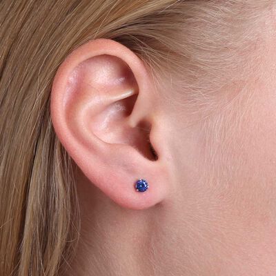 Sapphire Earrings 14K