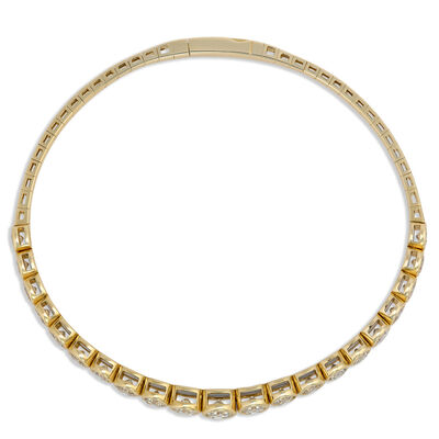 Classic Round Diamond Bangle, 3 Total Carat Weight, 14K Yellow Gold