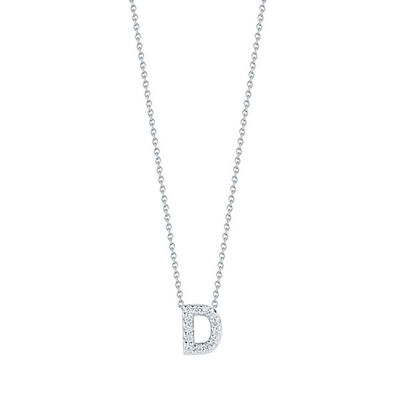 Roberto Coin Tiny Treasures Diamond Initial Pendant 18K Letter 'D'