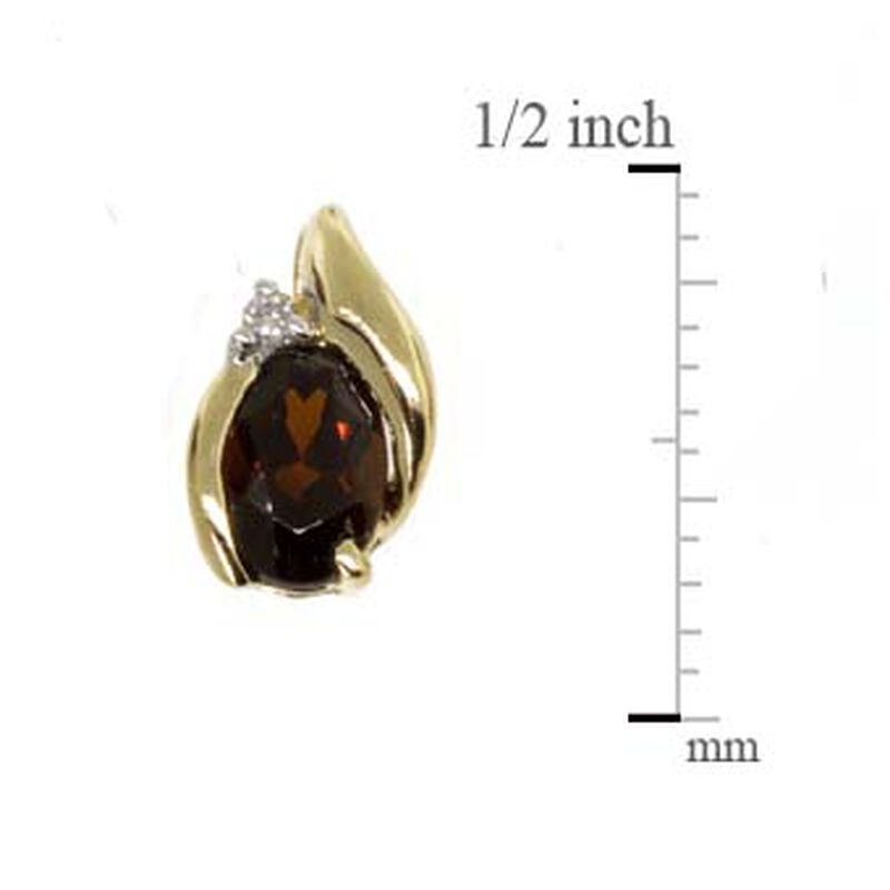 Garnet & Diamond Earrings 14K image number 1