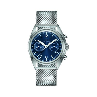 Hamilton Khaki Aviation Pilot Pioneer Mechanical Chrono Blue Dial Watch, 40mm