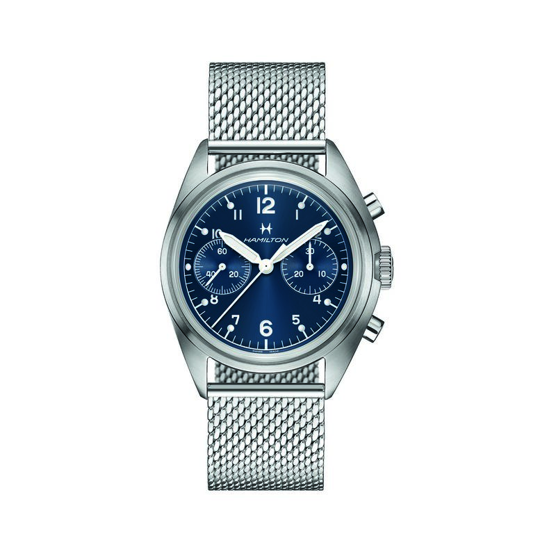 Hamilton Khaki Aviation Pilot Pioneer Mechanical Chrono Blue Dial Watch, 40mm image number 0