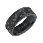 TRITON Contemporary Comfort Fit Carbon Fiber Band in Black Tungsten, 8 mm