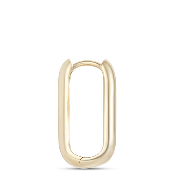 10x20mm Polished Oblong Hoops, 14k Yellow Gold