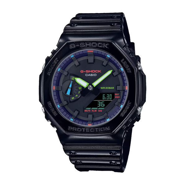 G-Shock Analog-Digital Watch Black Dial Black Resin Band, 48.5mm