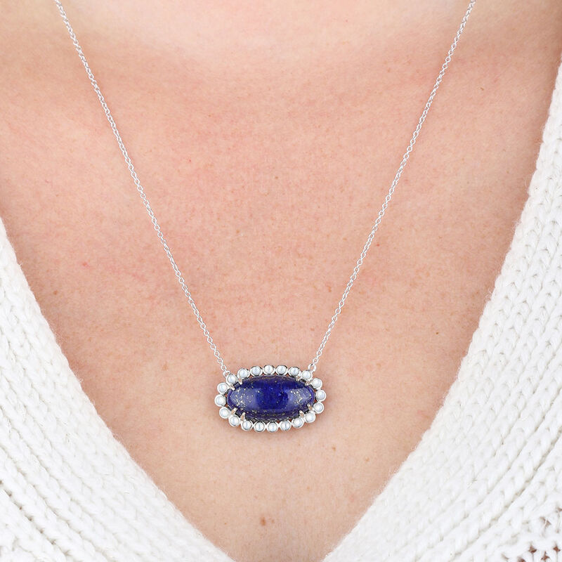 Lisa Bridge Lapis & Mother of Pearl Necklace image number 1