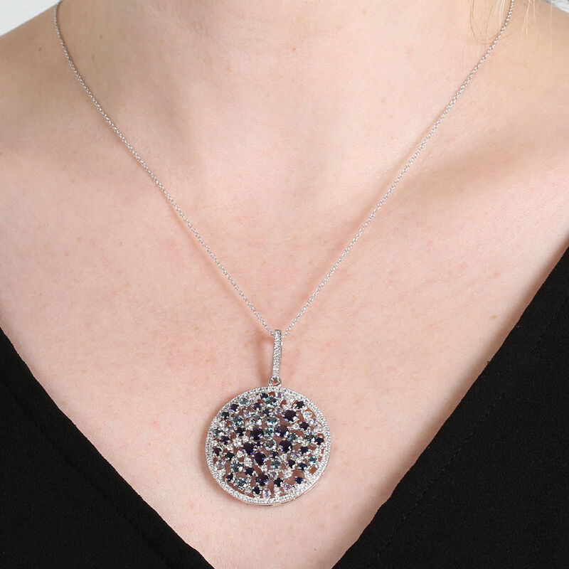 Multi-Gemstone & Diamond Necklace 14K image number 1