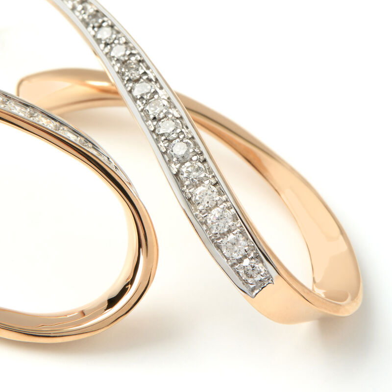 Diamond Loop Dangle Earrings, 14K Rose Gold image number 1