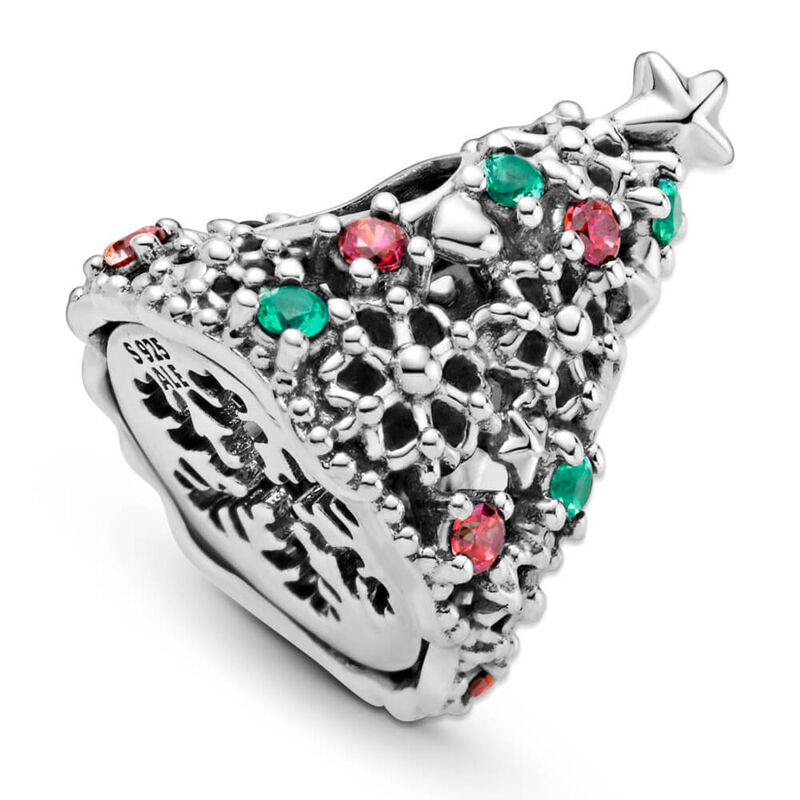 Pandora Glitter Christmas Tree Crystal & CZ Charm image number 1