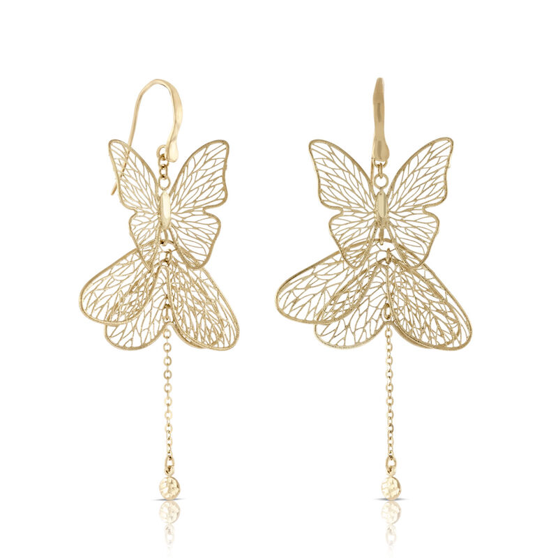 Filigree Butterfly Earrings 14K image number 0
