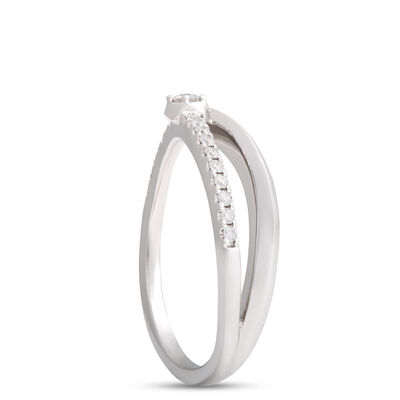 Split Shank Diamond Ring, 14K White Gold