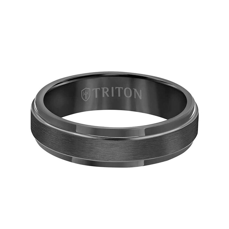 TRITON Contemporary Comfort Fit Satin Finish Band in Black Tungsten, 6 mm&nbsp; image number 1