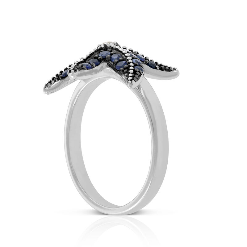 Lisa Bridge Sapphire & White Topaz Starfish Ring image number 1