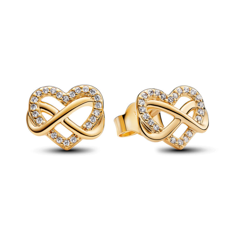 Pandora Sparkling Infinity Heart Stud Earrings image number 0
