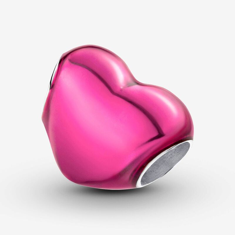 Pandora Metallic Pink Heart Charm image number 1