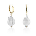 Cultured Baroque Freshwater Pearl Drop Earrings 14K