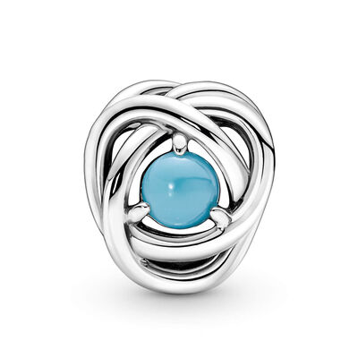 Pandora Turquoise Blue Crystal Eternity Circle Charm