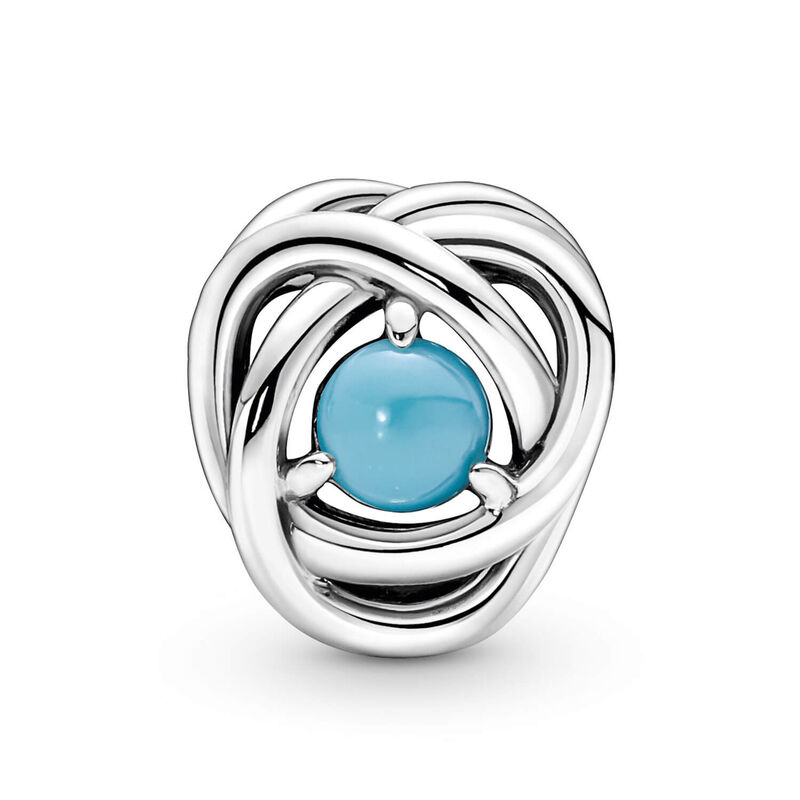 Pandora Turquoise Blue Crystal Eternity Circle Charm image number 2
