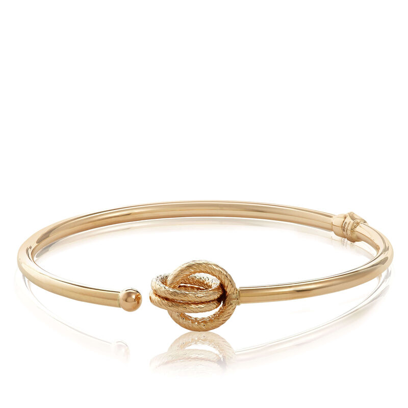 Toscano Rope Knot Accented Smooth Open Bangle 14K image number 0